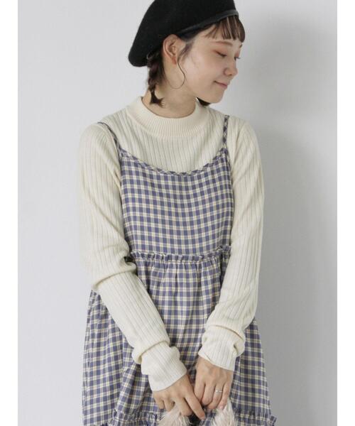 ehka sopo(エヘカソポ)の「モックネック2WAY袖ニット(ニット/セーター・レディース・サックスブルー/キナリ/オフホワイト/ブラック・F)」の2枚目の写真