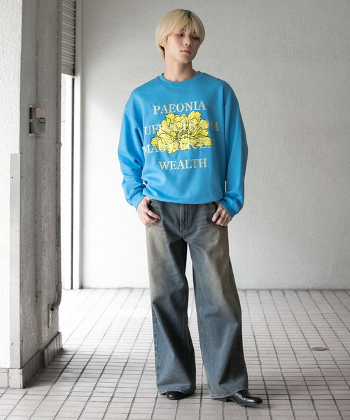 セール】ボタニカルグラフィッククルーネックスウェット