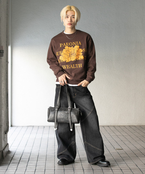 セール】ボタニカルグラフィッククルーネックスウェット（スウェット