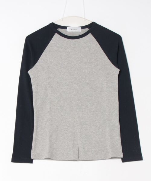 H.TOKYO(エイチトウキョウ)の「ラグラン/スリムロングTシャツ(Tシャツ/カットソー・レディース・ブルー/ブラック/ブラック×グレー/ブラウン・X-LARGE/LARGE/MEDIUM)」の1枚目の写真