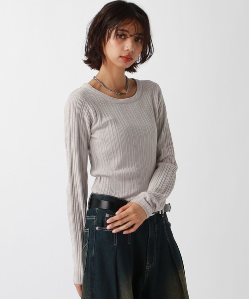 PAGEBOY(ページボーイ)の「シャーベットモールクルー(Tシャツ/カットソー・レディース・ブラック/グレー/イエロー/オフホワイト・FREE)」の3枚目の写真