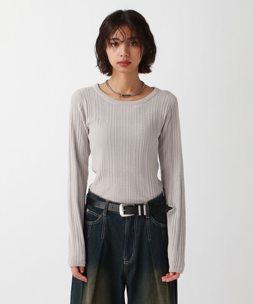 PAGEBOY(ページボーイ)の「シャーベットモールクルー(Tシャツ/カットソー・レディース・ブラック/グレー/イエロー/オフホワイト・FREE)」の8枚目の写真