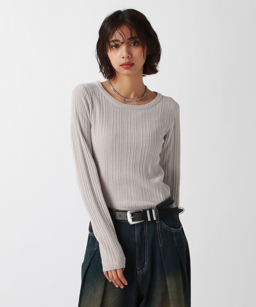 PAGEBOY(ページボーイ)の「シャーベットモールクルー(Tシャツ/カットソー・レディース・ブラック/グレー/イエロー/オフホワイト・FREE)」の9枚目の写真