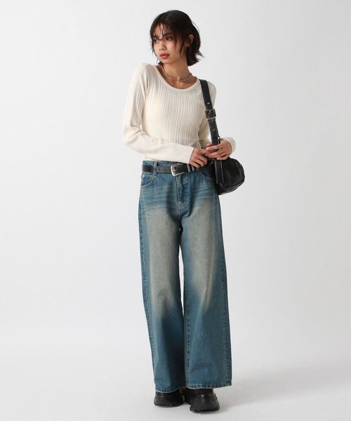 PAGEBOY(ページボーイ)の「シャーベットモールクルー(Tシャツ/カットソー・レディース・ブラック/グレー/イエロー/オフホワイト・FREE)」の12枚目の写真