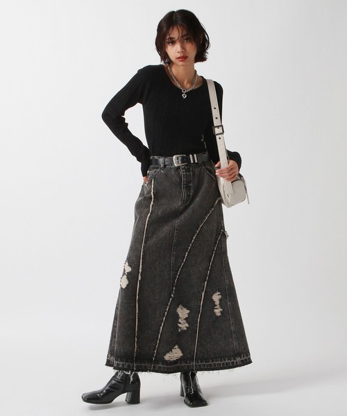 PAGEBOY(ページボーイ)の「シャーベットモールクルー(Tシャツ/カットソー・レディース・ブラック/グレー/イエロー/オフホワイト・FREE)」の17枚目の写真