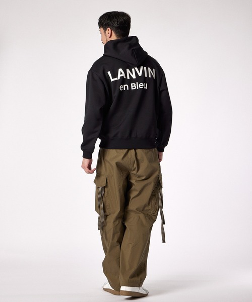 LANVIN en Bleu（ランバンオンブルー）の「【LANVIN en Bleu ESSENTIAL】THERESE / ”エッセンシャル” フーディ（パーカー・メンズ・グリーン/ホワイト/パープル/ブラック・MEDIUM/SMALL/LARGE/XX-LARGE/X-LARGE）」の5枚目の写真