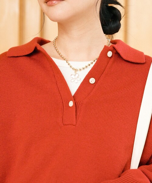 FREAK'S STORE（フリークスストア）の「フラワー ボールチェーンネックレス（ネックレス・レディース・ゴールド/シルバー・ONE SIZE）」の6枚目の写真