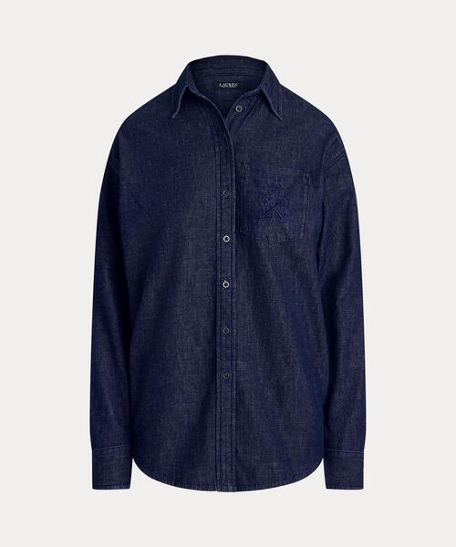 LAUREN RALPH LAUREN（ローレン ラルフ ローレン）の「リラックス フィット デニム シャツ（シャツ/ブラウス・レディース・ブルー・XXS/XS/S/M）」の2枚目の写真