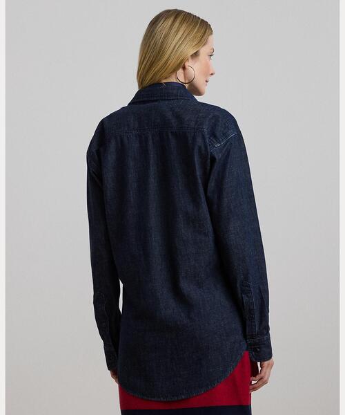LAUREN RALPH LAUREN（ローレン ラルフ ローレン）の「リラックス フィット デニム シャツ（シャツ/ブラウス・レディース・ブルー・XXS/XS/S/M）」の4枚目の写真