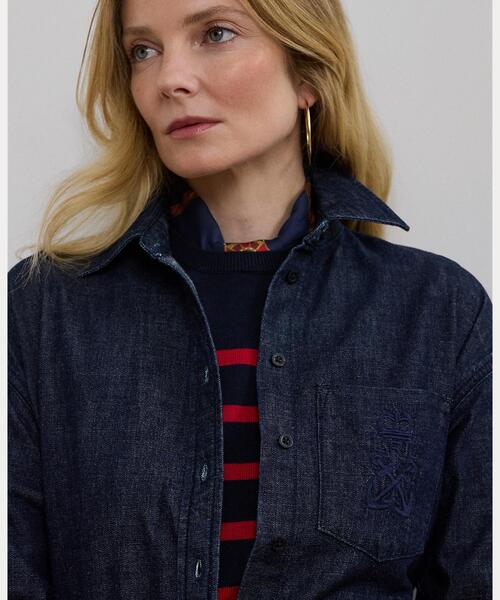 LAUREN RALPH LAUREN（ローレン ラルフ ローレン）の「リラックス フィット デニム シャツ（シャツ/ブラウス・レディース・ブルー・XXS/XS/S/M）」の5枚目の写真