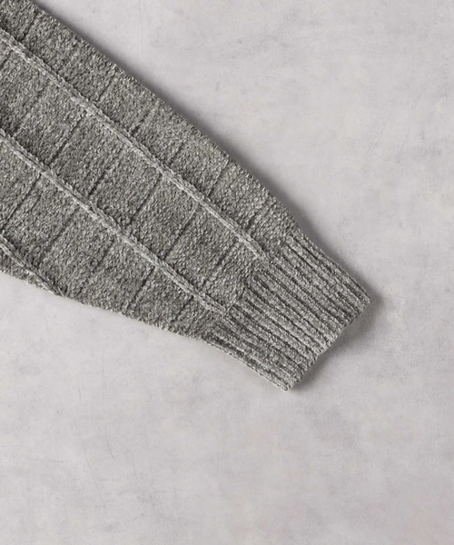 Right-on（ライトオン）の「針抜きモール クルーネックニット（ニット/セーター・メンズ・ダークグレー/グリーン・M/L/XL）」の9枚目の写真