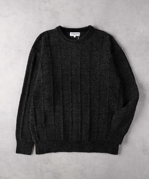 Right-on（ライトオン）の「針抜きモール クルーネックニット（ニット/セーター・メンズ・ダークグレー/グリーン・M/L/XL）」の16枚目の写真