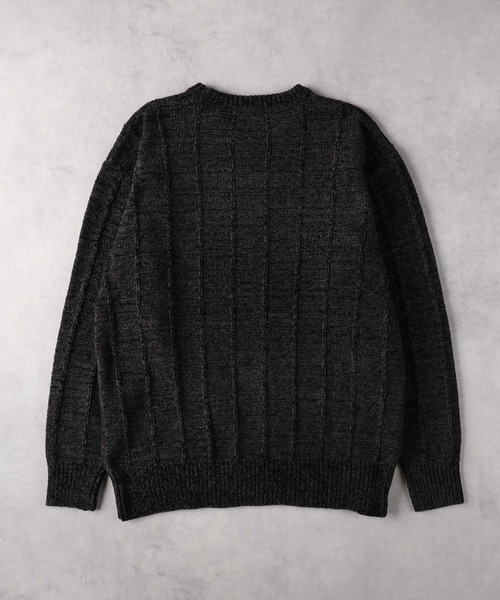 Right-on（ライトオン）の「針抜きモール クルーネックニット（ニット/セーター・メンズ・ダークグレー/グリーン・M/L/XL）」の17枚目の写真