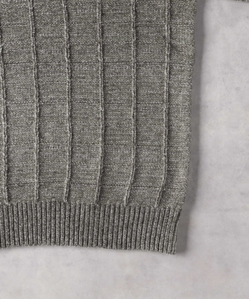 Right-on（ライトオン）の「針抜きモール クルーネックニット（ニット/セーター・メンズ・ダークグレー/グリーン・M/L/XL）」の20枚目の写真