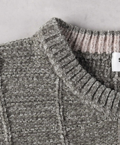 Right-on（ライトオン）の「針抜きモール クルーネックニット（ニット/セーター・メンズ・ダークグレー/グリーン・M/L/XL）」の21枚目の写真