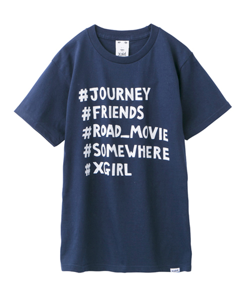 X-girl(エックスガール)の「HASHTAG S/S TEE(Tシャツ/カットソー・レディース・ホワイト/イエロー/ネイビー/ライトブルー・ONE SIZE)」の3枚目の写真