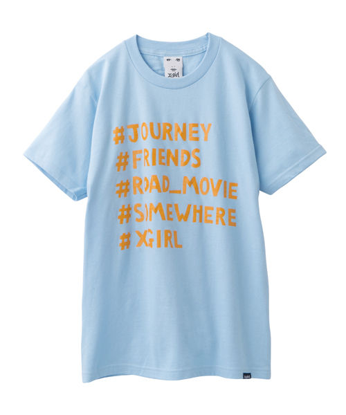 X-girl(エックスガール)の「HASHTAG S/S TEE(Tシャツ/カットソー・レディース・ホワイト/イエロー/ネイビー/ライトブルー・ONE SIZE)」の2枚目の写真