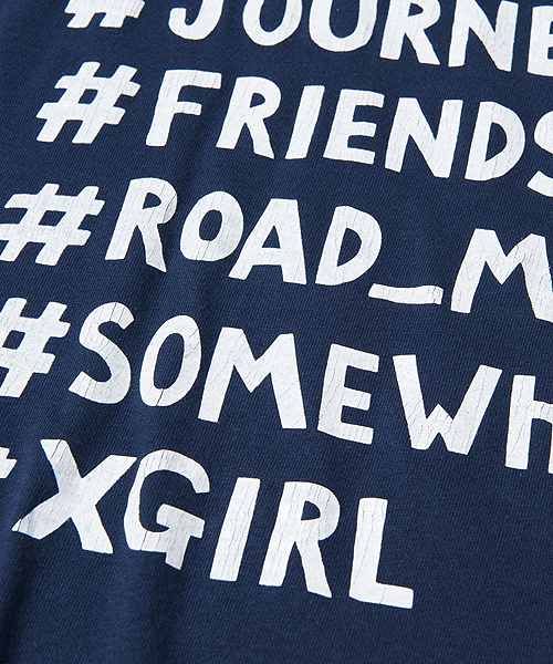X-girl(エックスガール)の「HASHTAG S/S TEE(Tシャツ/カットソー・レディース・ホワイト/イエロー/ネイビー/ライトブルー・ONE SIZE)」の5枚目の写真
