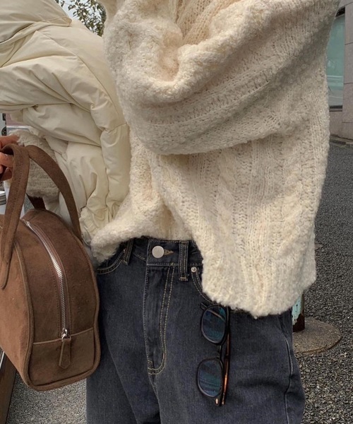 【セール】ハーフジップニットトップス(ニット/セーター)|Nyu(ニュウ) 【セール】ハーフジップニットトップス(ニット/セーター)|Nyu(ニュウ)