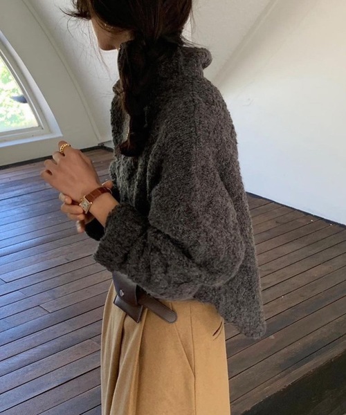 【セール】ハーフジップニットトップス(ニット/セーター)|Nyu(ニュウ) 【セール】ハーフジップニットトップス(ニット/セーター)|Nyu(ニュウ)