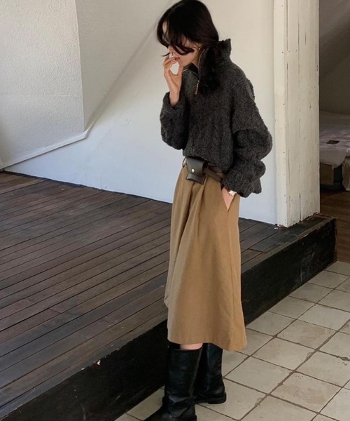 【セール】ハーフジップニットトップス(ニット/セーター)|Nyu(ニュウ) 【セール】ハーフジップニットトップス(ニット/セーター)|Nyu(ニュウ)