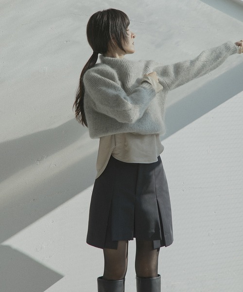 LE CIEL BLEU（ルシェルブルー）の「モヘアラメニット / Mohair Lame Knit（ニット/セーター・レディース・ブラウン/ライトグレー・36）」の2枚目の写真