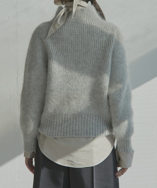 LE CIEL BLEU（ルシェルブルー）の「モヘアラメニット / Mohair Lame Knit（ニット/セーター・レディース・ブラウン/ライトグレー・36）」の8枚目の写真