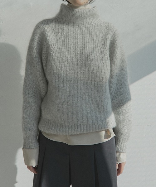 LE CIEL BLEU（ルシェルブルー）の「モヘアラメニット / Mohair Lame Knit（ニット/セーター・レディース・ブラウン/ライトグレー・36）」の5枚目の写真