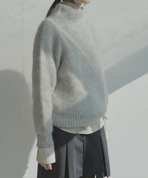 LE CIEL BLEU（ルシェルブルー）の「モヘアラメニット / Mohair Lame Knit（ニット/セーター・レディース・ブラウン/ライトグレー・36）」の7枚目の写真
