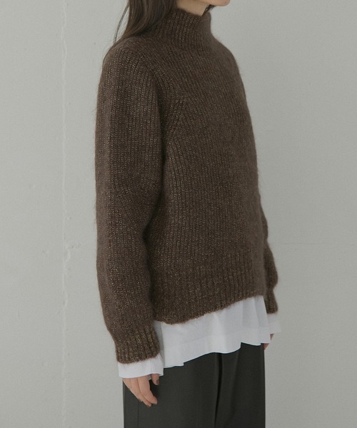 LE CIEL BLEU（ルシェルブルー）の「モヘアラメニット / Mohair Lame Knit（ニット/セーター・レディース・ブラウン/ライトグレー・36）」の16枚目の写真