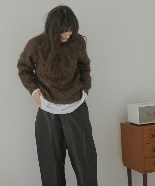 LE CIEL BLEU（ルシェルブルー）の「モヘアラメニット / Mohair Lame Knit（ニット/セーター・レディース・ブラウン/ライトグレー・36）」の12枚目の写真