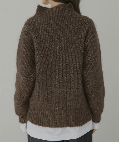 LE CIEL BLEU（ルシェルブルー）の「モヘアラメニット / Mohair Lame Knit（ニット/セーター・レディース・ブラウン/ライトグレー・36）」の17枚目の写真