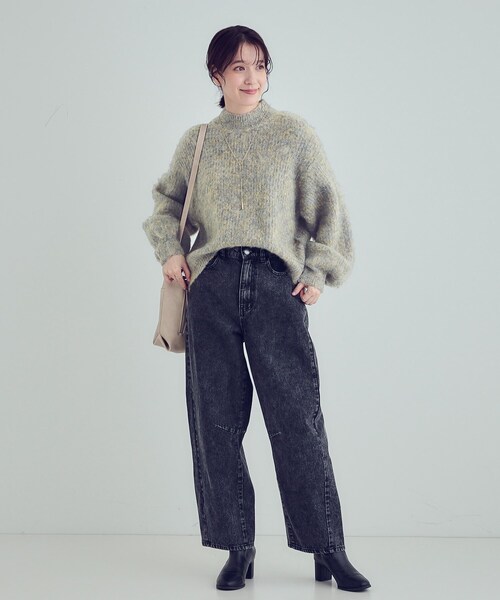 DRESKIP（ドレスキップ）の「【S-LL/体型カバー】ふわふわMIXハイネックニット（ニット/セーター・レディース・ピンク系/グレー/ブラウン系その他・01/02/03/04）」の6枚目の写真