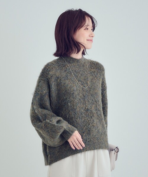 DRESKIP（ドレスキップ）の「【S-LL/体型カバー】ふわふわMIXハイネックニット（ニット/セーター・レディース・ピンク系/グレー/ブラウン系その他・01/02/03/04）」の9枚目の写真