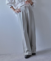 bohmal（ボマール）の「配色ベルトスラックスワイドパンツ【セットアップ対応】（スラックス）」