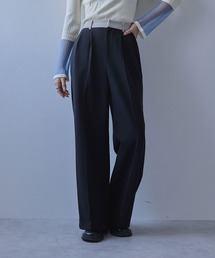 bohmal（ボマール）の「配色ベルトスラックスワイドパンツ【セットアップ対応】（スラックス）」