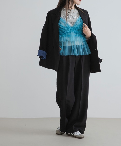 bohmal(ボマール)の「配色ベルトスラックスワイドパンツ【セットアップ対応】(スラックス・レディース・ブラック/グレイッシュベージュ・SMALL/MEDIUM/LARGE/MT)」の22枚目の写真