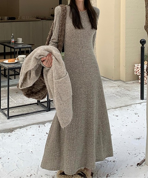 ワイドリブニットワンピース（ワンピース）｜AMAJI（アマジ）