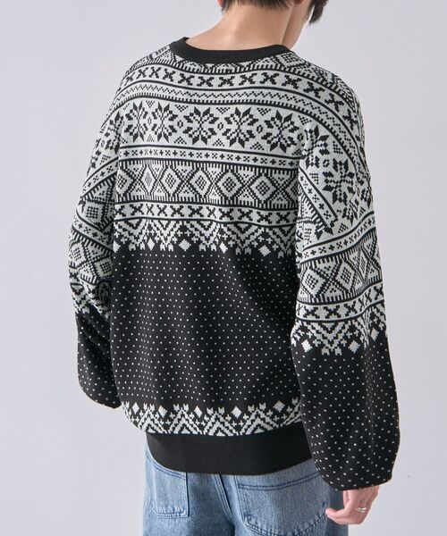 CRAFT STANDARD BOUTIQUE(クラフトスタンダードブティック)の「【ユニセックス】ジャカードニットプルオーバー(ニット/セーター・レディース・グリーン/ブラック/ネイビー・XL/L/M)」の11枚目の写真