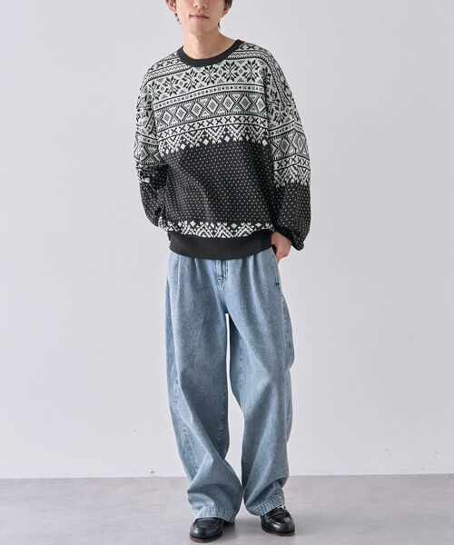 CRAFT STANDARD BOUTIQUE(クラフトスタンダードブティック)の「【ユニセックス】ジャカードニットプルオーバー(ニット/セーター・レディース・グリーン/ブラック/ネイビー・XL/L/M)」の12枚目の写真