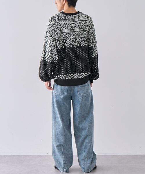 CRAFT STANDARD BOUTIQUE(クラフトスタンダードブティック)の「【ユニセックス】ジャカードニットプルオーバー(ニット/セーター・レディース・グリーン/ブラック/ネイビー・XL/L/M)」の14枚目の写真