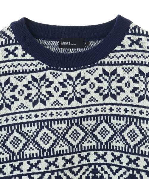 CRAFT STANDARD BOUTIQUE(クラフトスタンダードブティック)の「【ユニセックス】ジャカードニットプルオーバー(ニット/セーター・レディース・グリーン/ブラック/ネイビー・XL/L/M)」の19枚目の写真