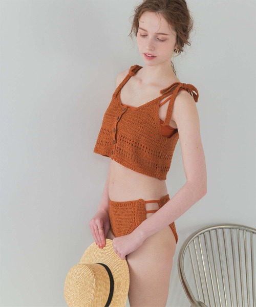 ニットキャミペイズリーカップビキニ　リエンダ rienda（リエンダ）｜水着一覧 - WEAR