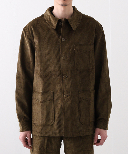 JOURNAL STANDARD relume（ジャーナルスタンダード　レリューム）の「LE TRAVAILLEUR GALLICE  WORKER JKT ”LA VESTE RAIE”（カバーオール・メンズ・カーキ/ネイビー・MEDIUM/LARGE）」の9枚目の写真