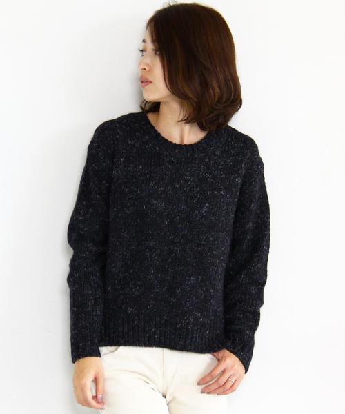 BEAUTY&YOUTH UNITED ARROWS（ビューティーアンドユースユナイテッドアローズ）の「BY∵ ミックスカラーコードワイドニット◆（ニット/セーター・レディース・ホワイト/ネイビー/ライトブルー/その他1・FREE）」の4枚目の写真