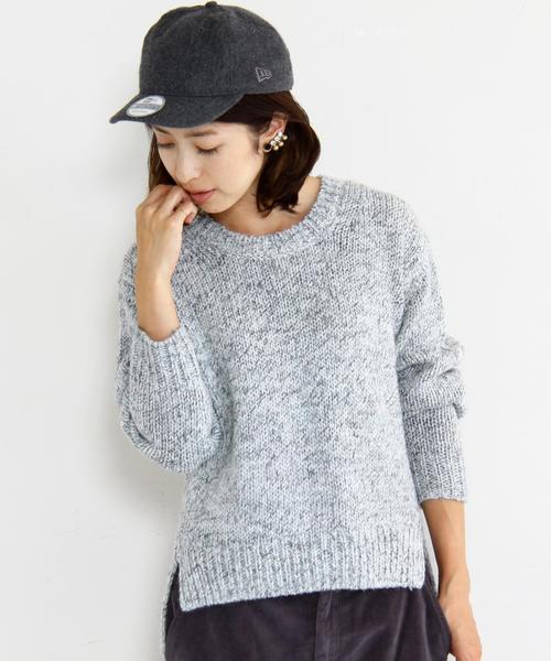 BEAUTY&YOUTH UNITED ARROWS（ビューティーアンドユースユナイテッドアローズ）の「BY∵ ミックスカラーコードワイドニット◆（ニット/セーター・レディース・ホワイト/ネイビー/ライトブルー/その他1・FREE）」の2枚目の写真