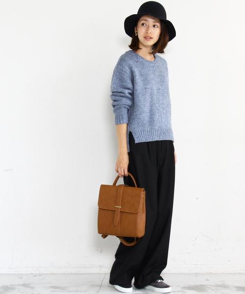 BEAUTY&YOUTH UNITED ARROWS（ビューティーアンドユースユナイテッドアローズ）の「BY∵ ミックスカラーコードワイドニット◆（ニット/セーター・レディース・ホワイト/ネイビー/ライトブルー/その他1・FREE）」の6枚目の写真