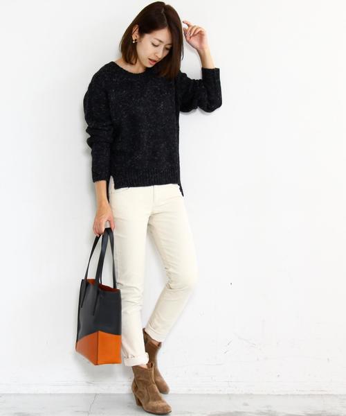 BEAUTY&YOUTH UNITED ARROWS（ビューティーアンドユースユナイテッドアローズ）の「BY∵ ミックスカラーコードワイドニット◆（ニット/セーター・レディース・ホワイト/ネイビー/ライトブルー/その他1・FREE）」の7枚目の写真