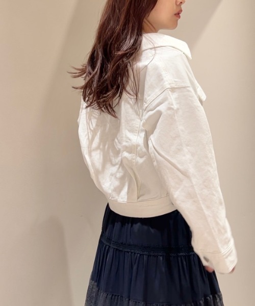 SNIDEL（スナイデル）の「タックGジャン（デニムジャケット・レディース・ブラック/ホワイト/ブルー・FREE）」の21枚目の写真