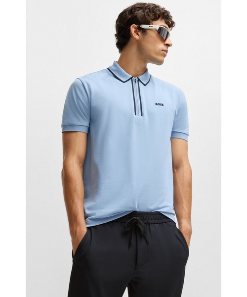 【美品】HUGO BOSS ヒューゴボス　ストレッチ　ゴルフ　パンツ　ブルー　青 BOSS - スリムフィットパンツ パフォーマンスストレッチ